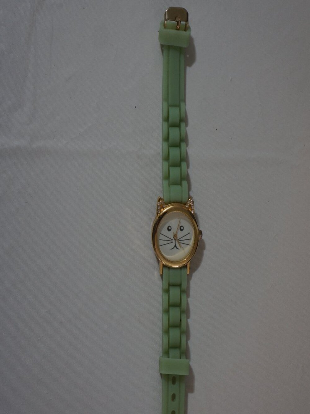 Claire's Mint Green Cat Watch Rhinestone Ears Gold